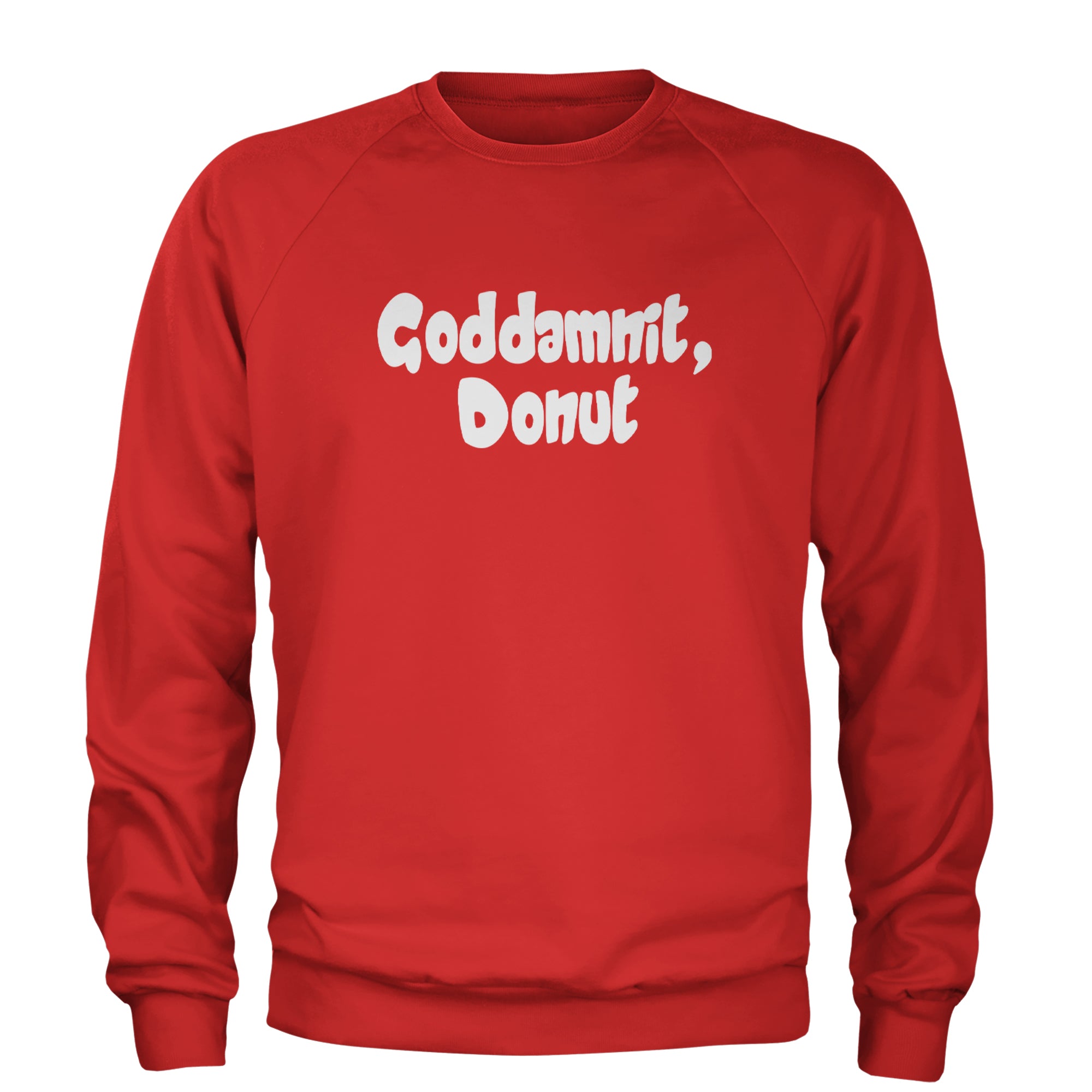 Godd-mnit, Donut Carl Adult Crewneck Sweatshirt Red