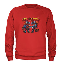 67 Lava Lightning Six Seven Meme Adult Crewneck Sweatshirt Red
