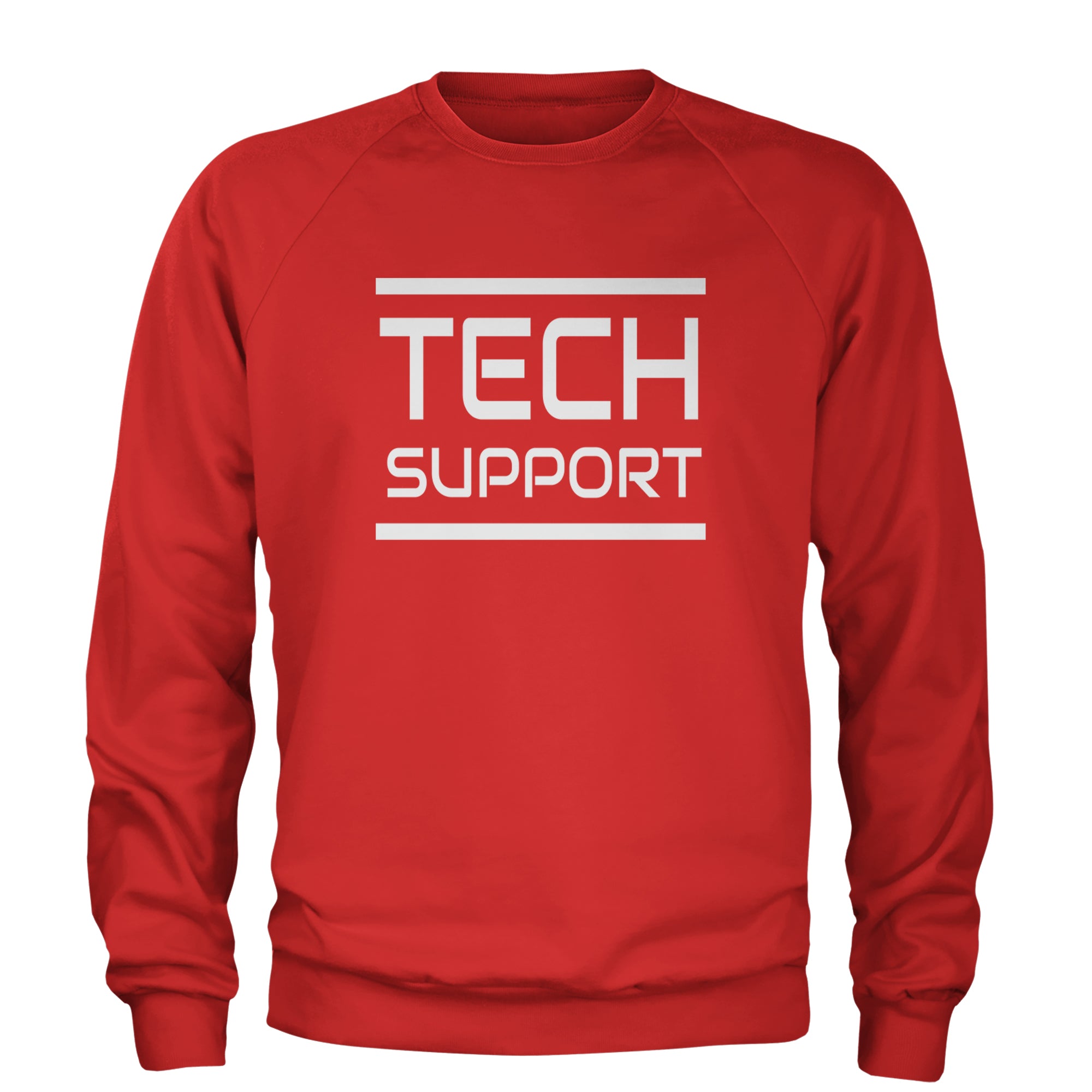 Tech Support Technologist IT Adult Crewneck Sweatshirt Red