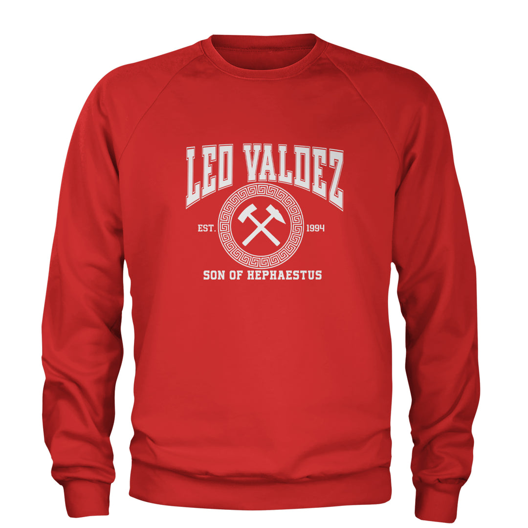 Leo Valdez Son of Hephaestus Forge Master Adult Crewneck Sweatshirt Red