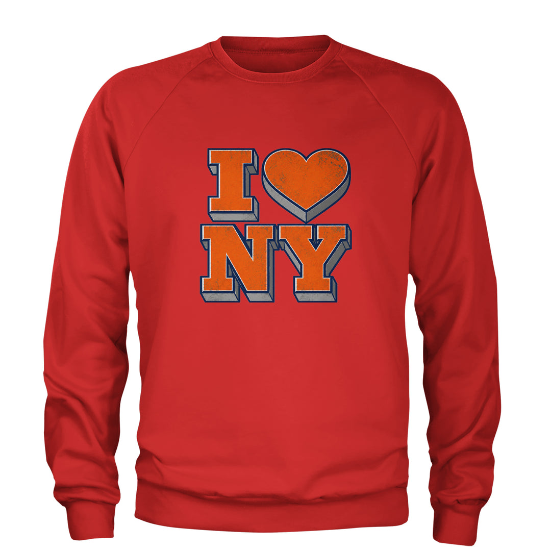New York City Pride Heart Adult Crewneck Sweatshirt Red