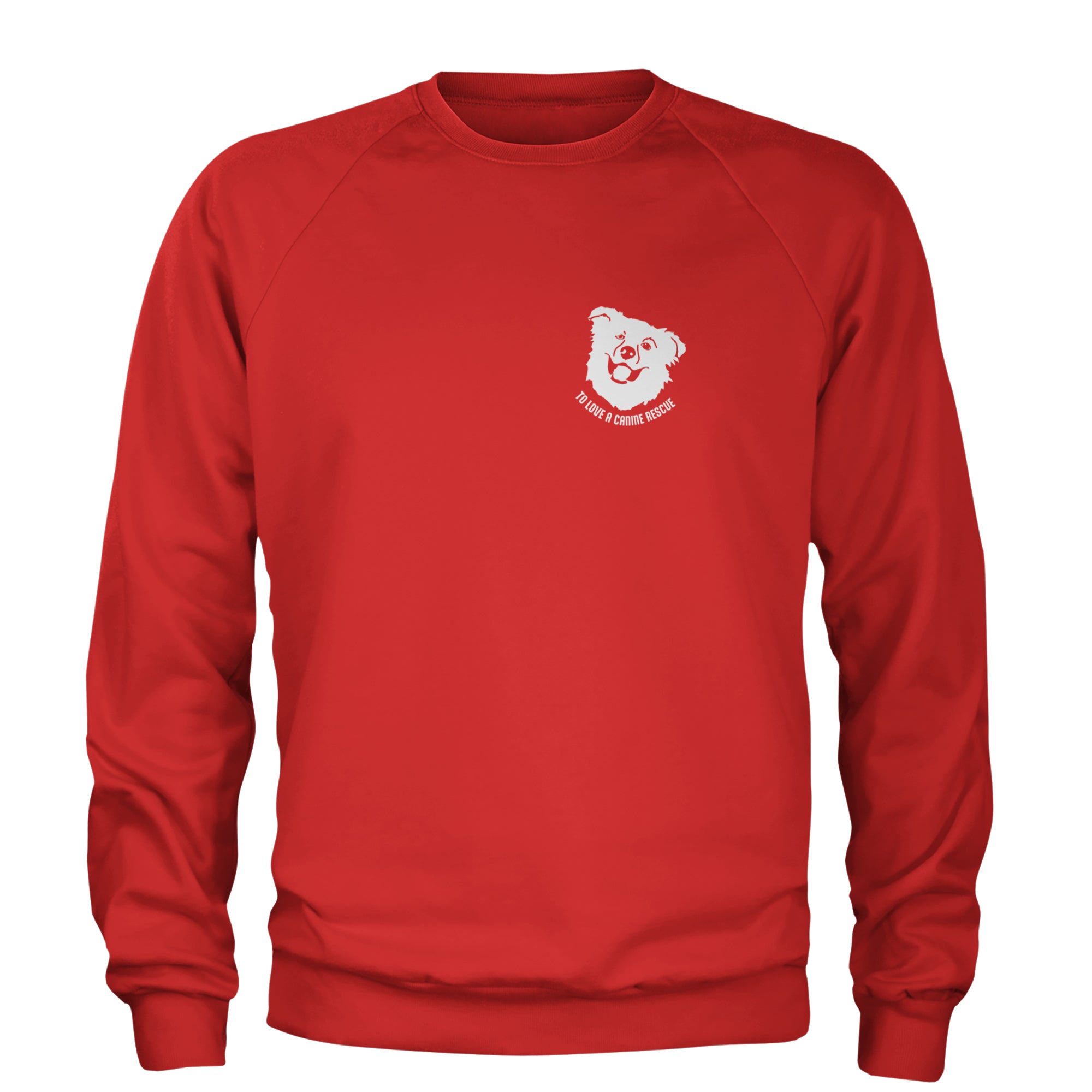 TLC Chelsea's Barking Back Adult Crewneck Sweatshirt Red