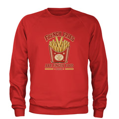 French Fries Are Finger Food IYKYK Adult Crewneck Sweatshirt Red