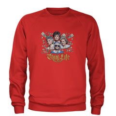 Golden Chain Thug Life Girls Adult Crewneck Sweatshirt Red