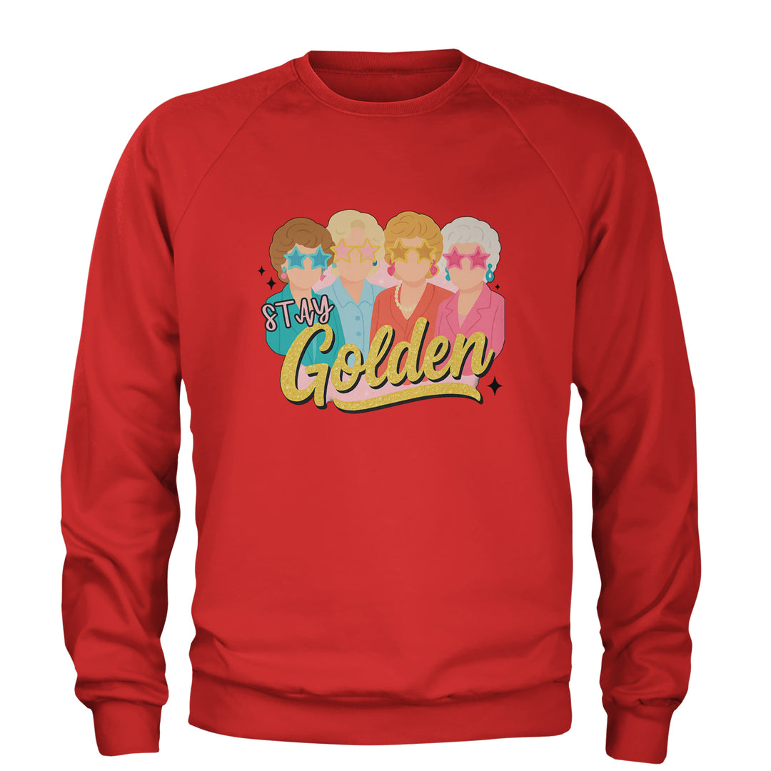 Stay Golden Girls Retro Adult Crewneck Sweatshirt Red