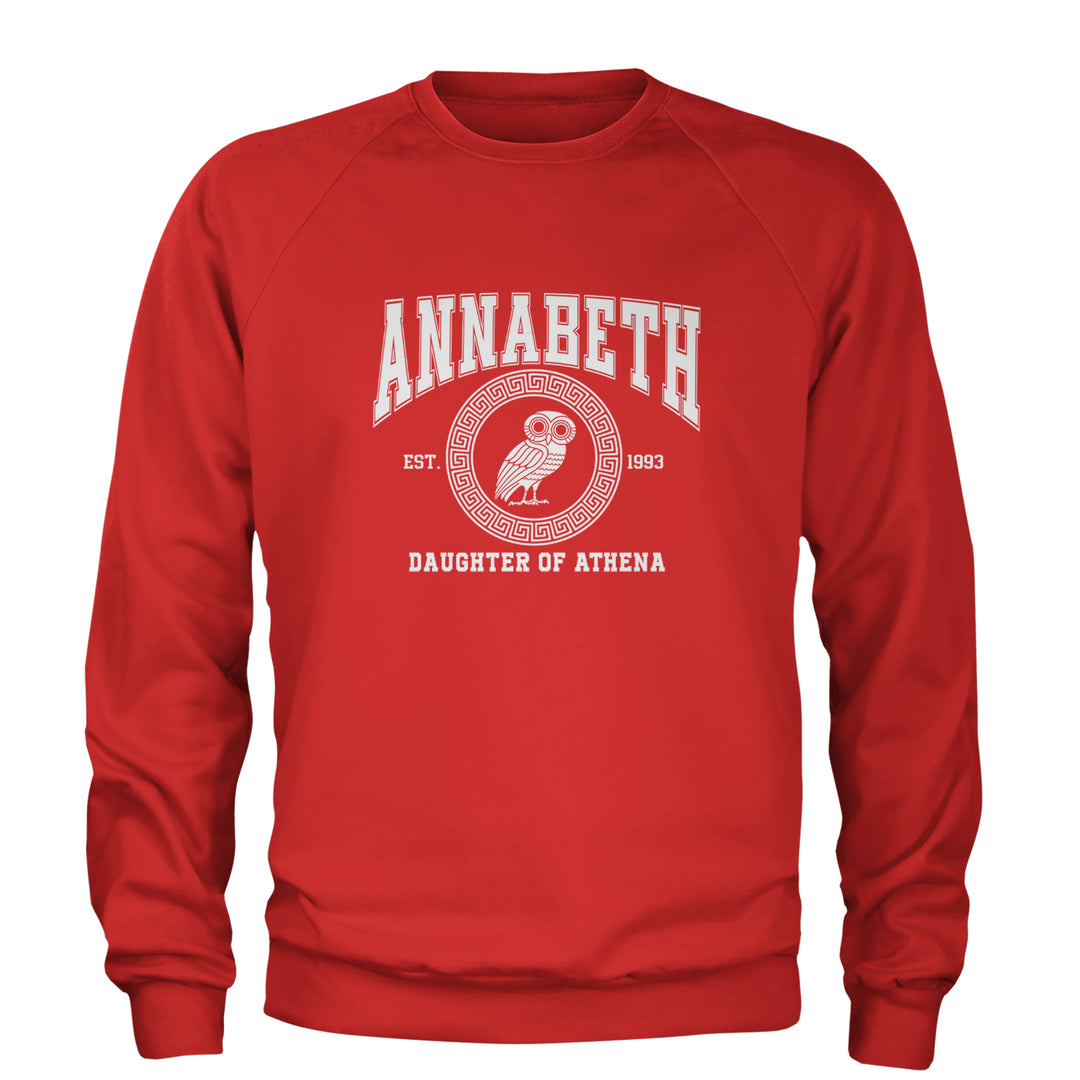 Annabeth Daughter of Athena Owl Wisdom Adult Crewneck Sweatshirt Red