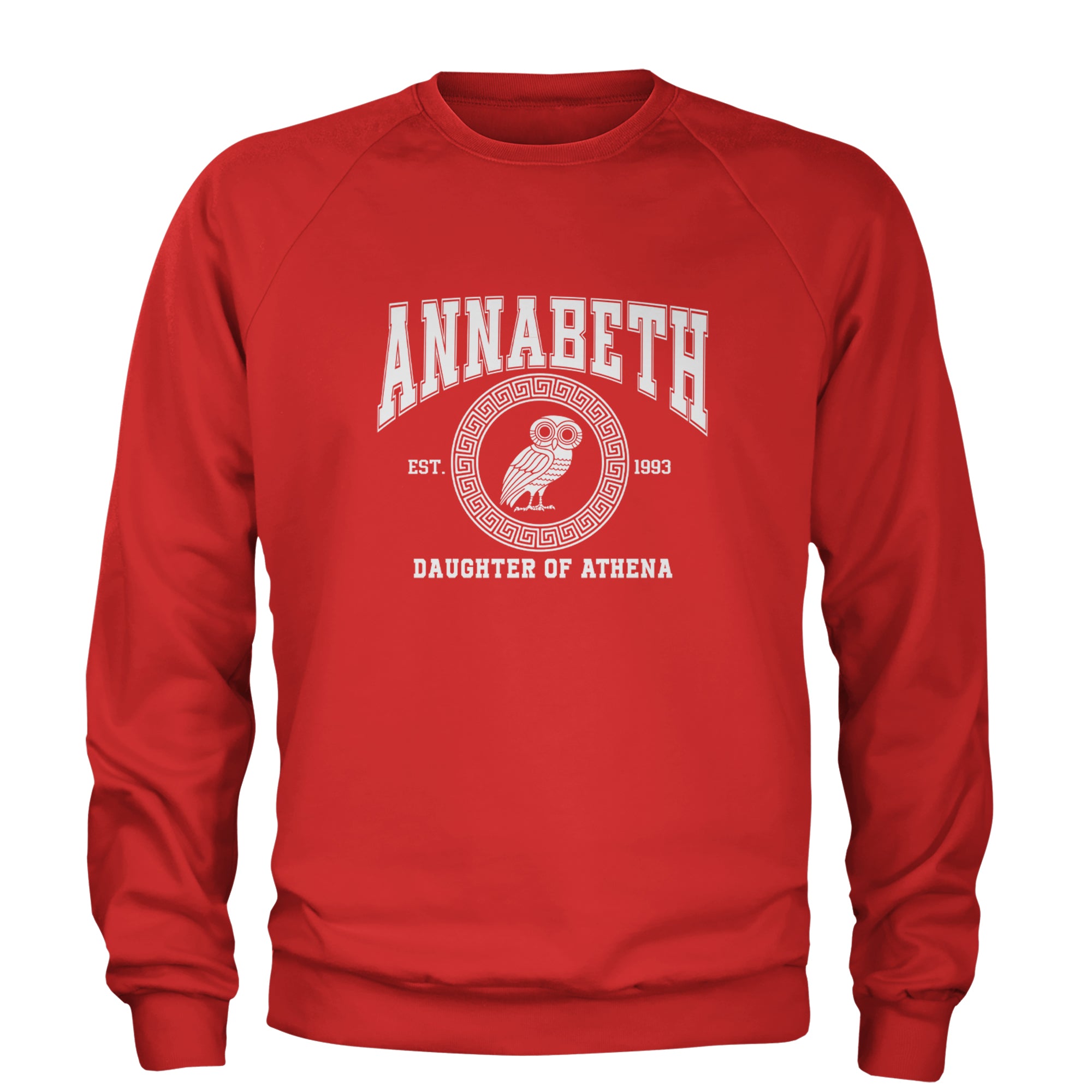 Annabeth Daughter of Athena Owl Wisdom Adult Crewneck Sweatshirt Red