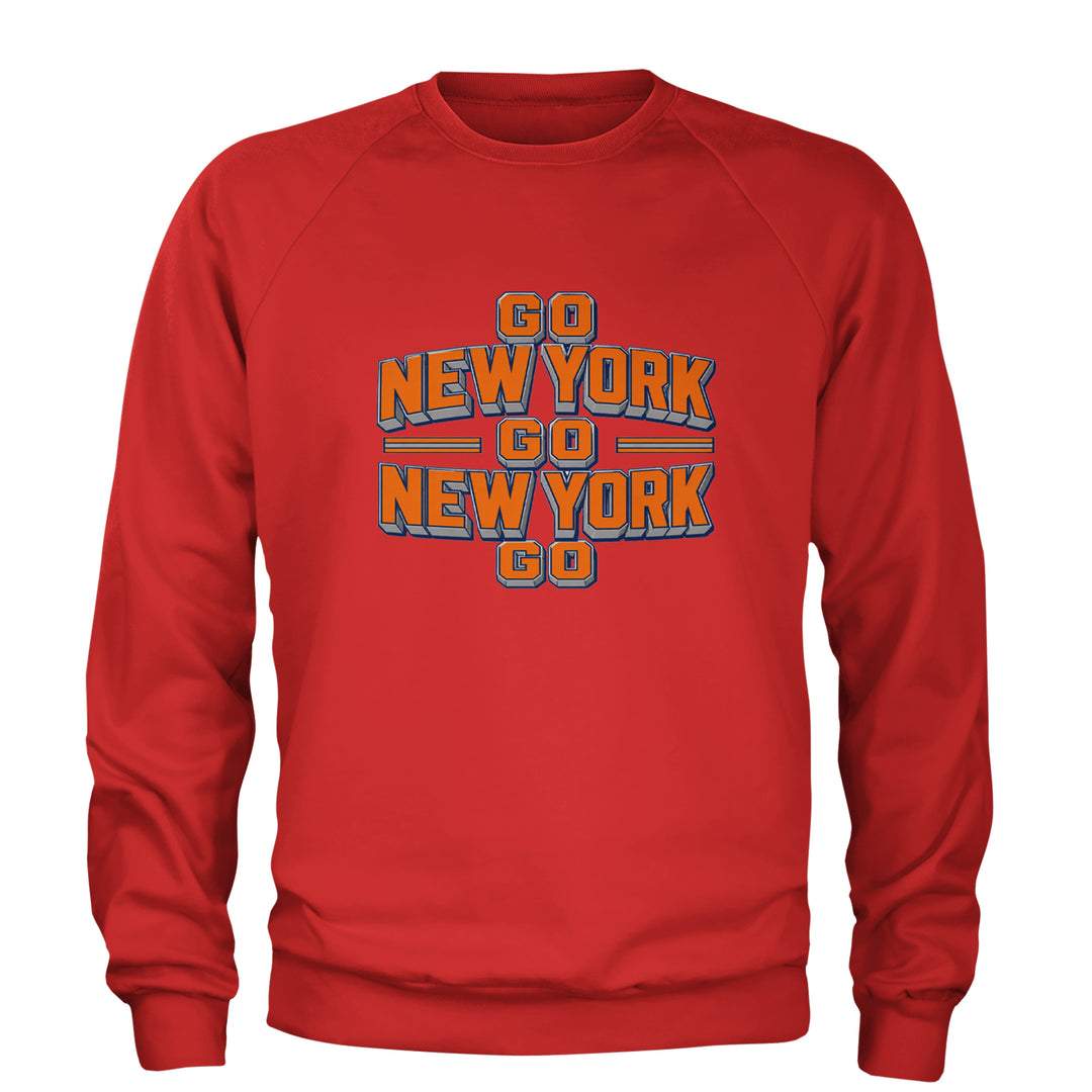 Go New York Go Basketball Adult Crewneck Sweatshirt Red