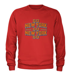 Go New York Go Basketball Adult Crewneck Sweatshirt Red