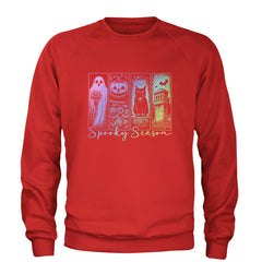 Spooky Season Cute Pastel Halloween Design Adult Crewneck Sweatshirt Red