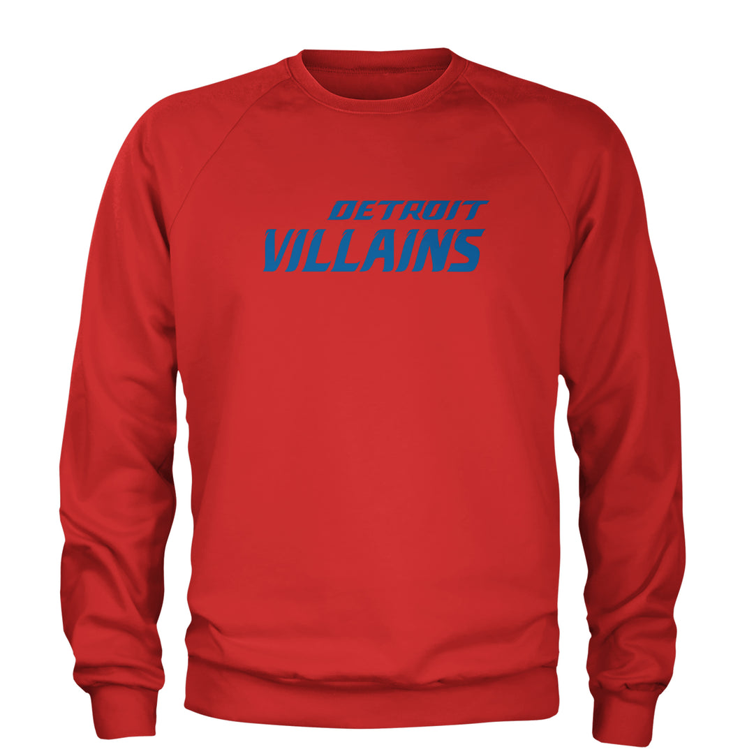 Detroit Villains Grit Football Adult Crewneck Sweatshirt Red