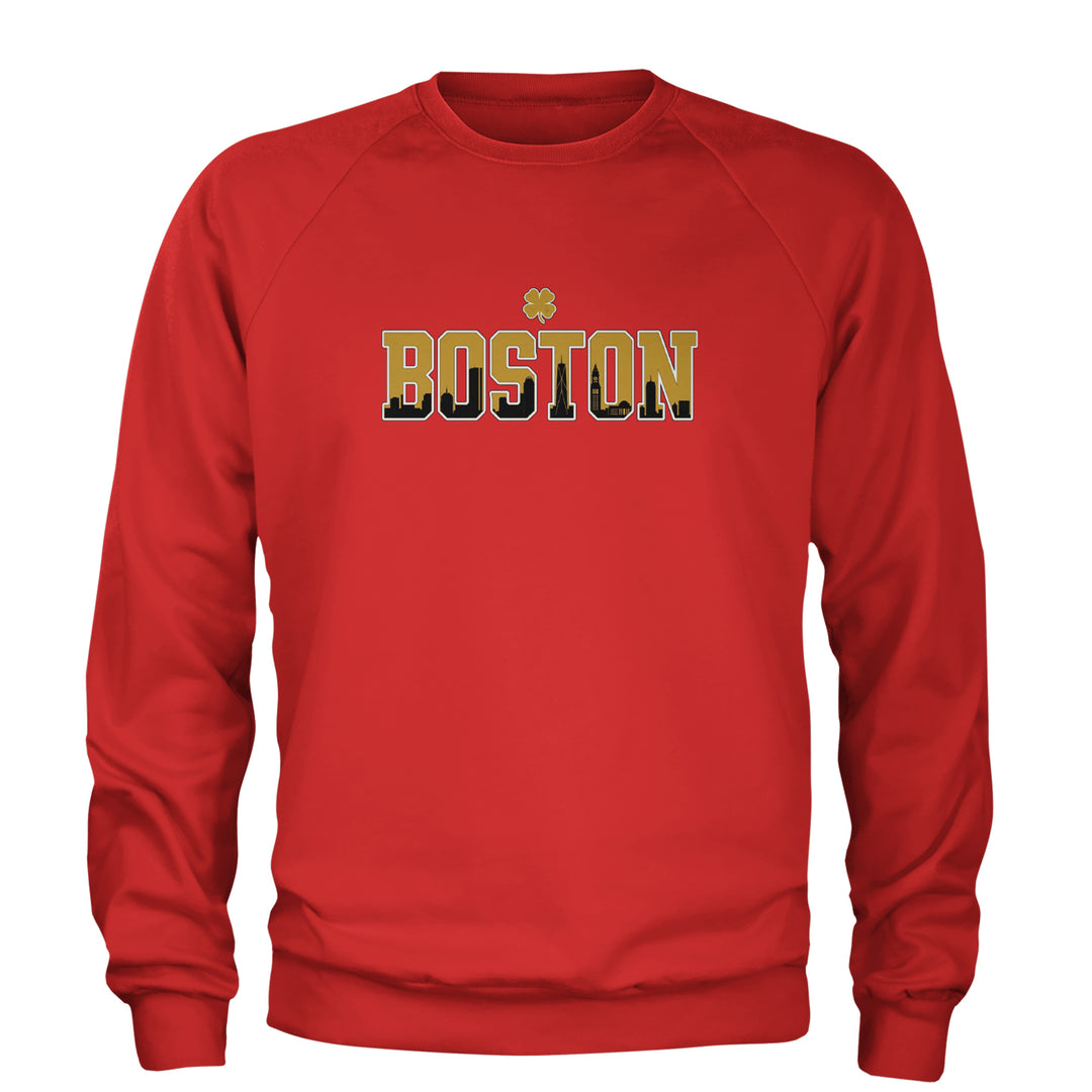 Boston City Pride Irish Adult Crewneck Sweatshirt Red