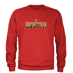 Boston City Pride Irish Adult Crewneck Sweatshirt Red