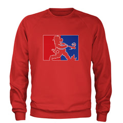 Batter Up Philly Baseball Phan Adult Crewneck Sweatshirt Red