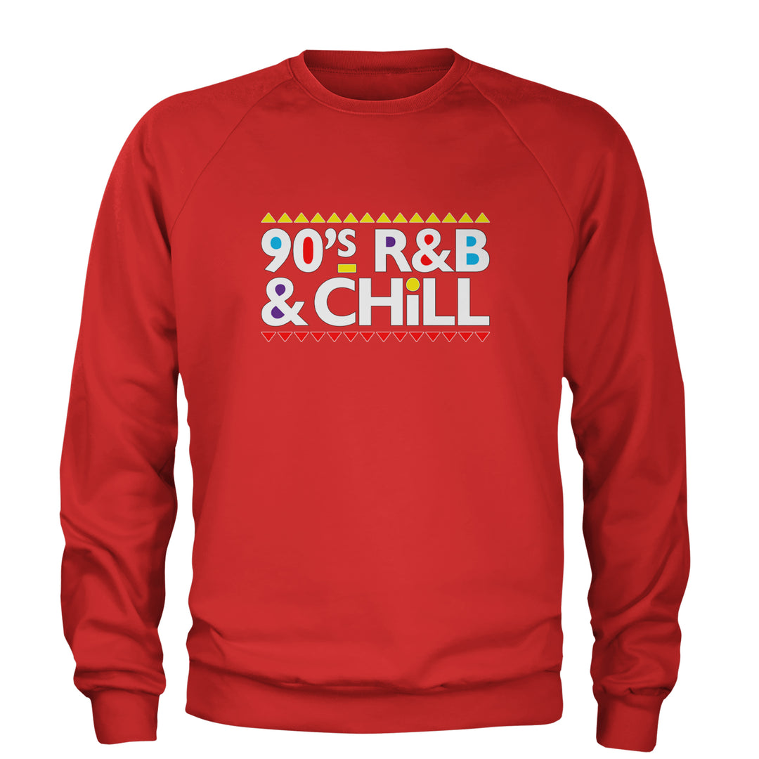 90s R&B and Chill Retro Throwback Adult Crewneck Sweatshirt Red