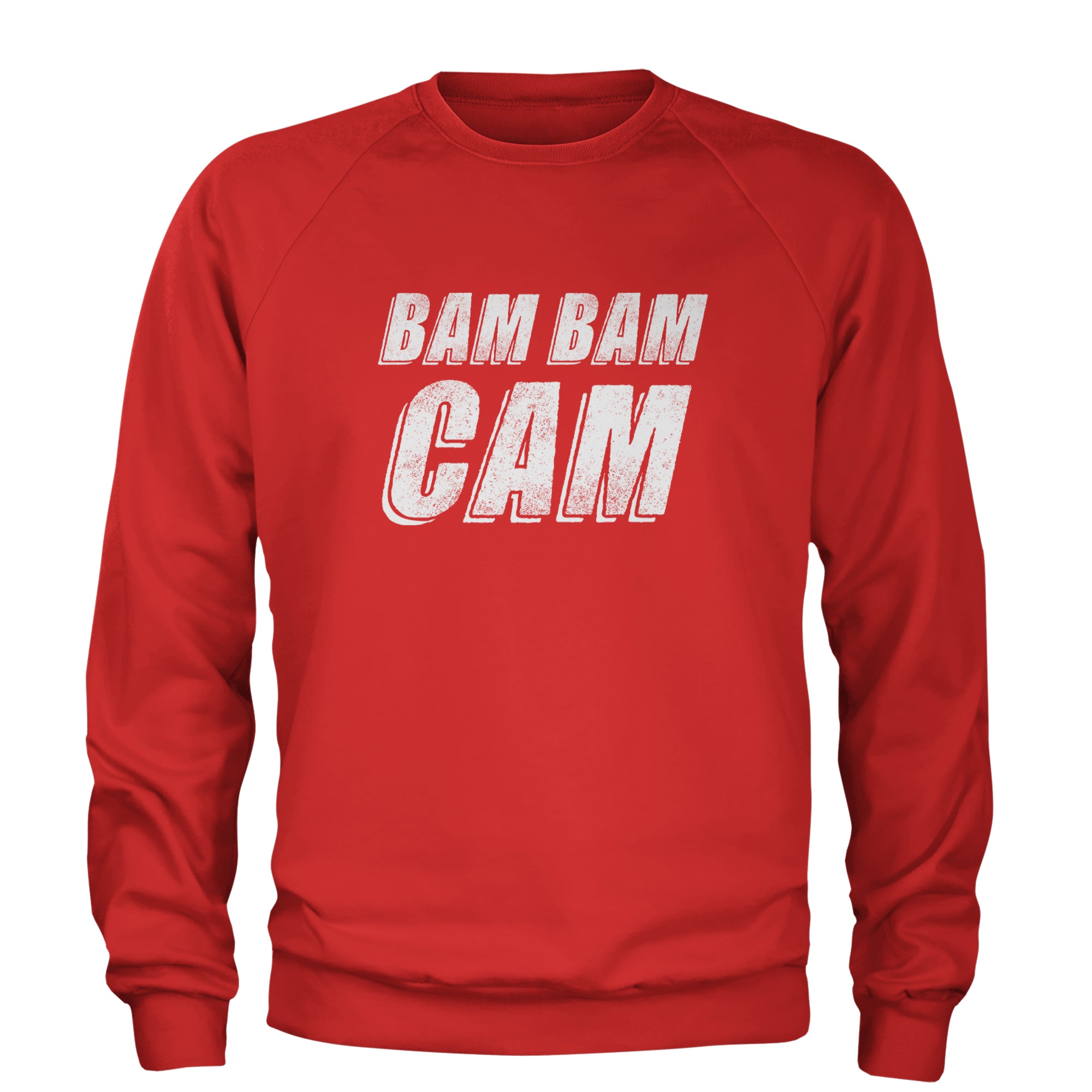 Bam Bam Cam Adult Crewneck Sweatshirt Red