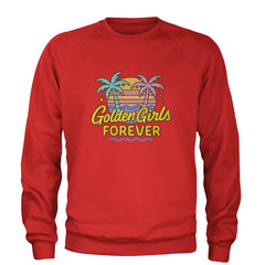 Golden Girls Forever Retro Sunset Adult Crewneck Sweatshirt Red