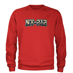 New York City 212 Area Code Skyline  Adult Crewneck Sweatshirt Red