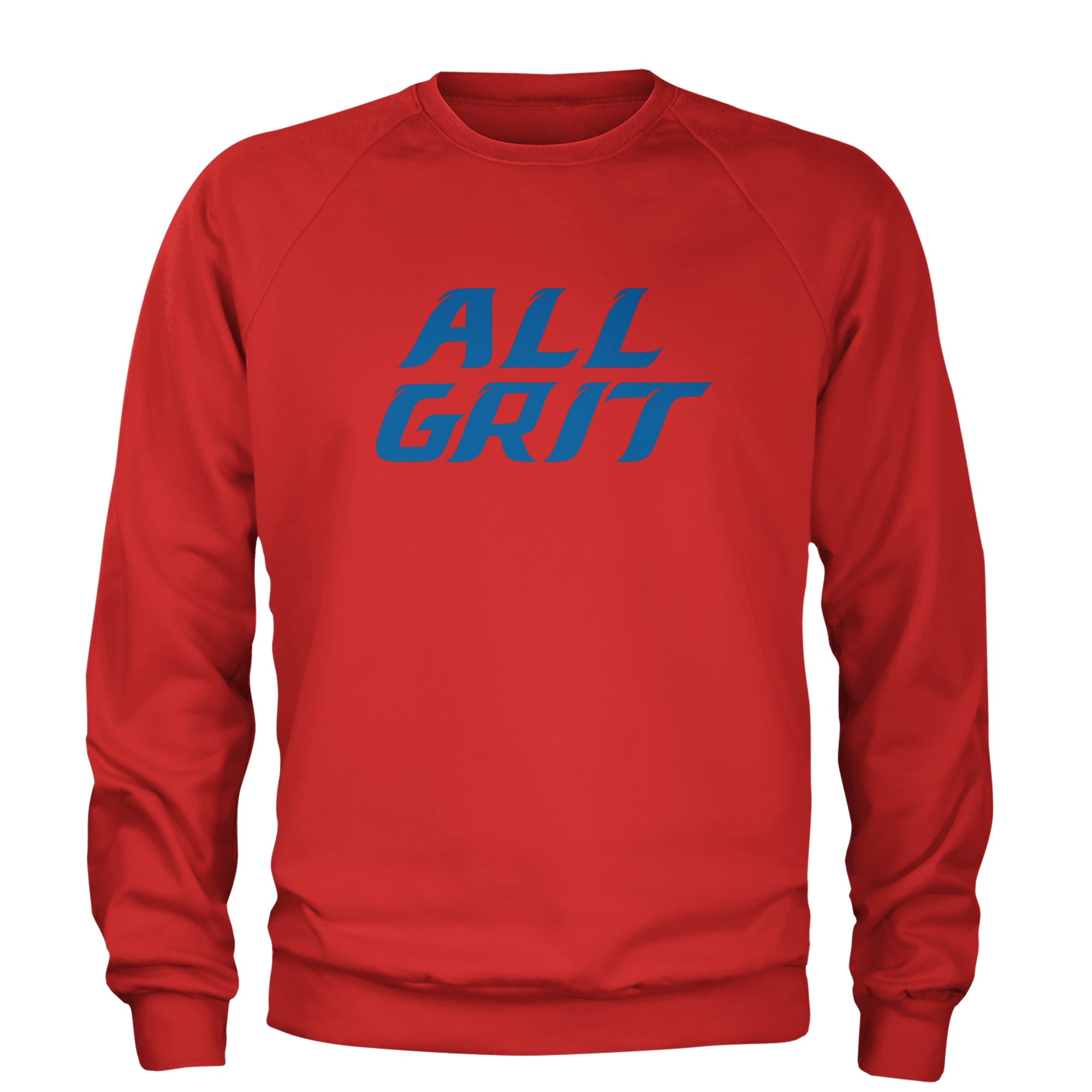 All Grit Detroit Football Adult Crewneck Sweatshirt Red