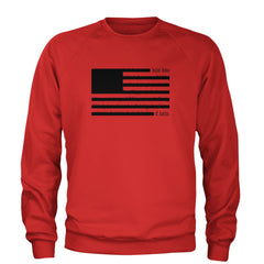 Redacted American Flag Adult Crewneck Sweatshirt Red