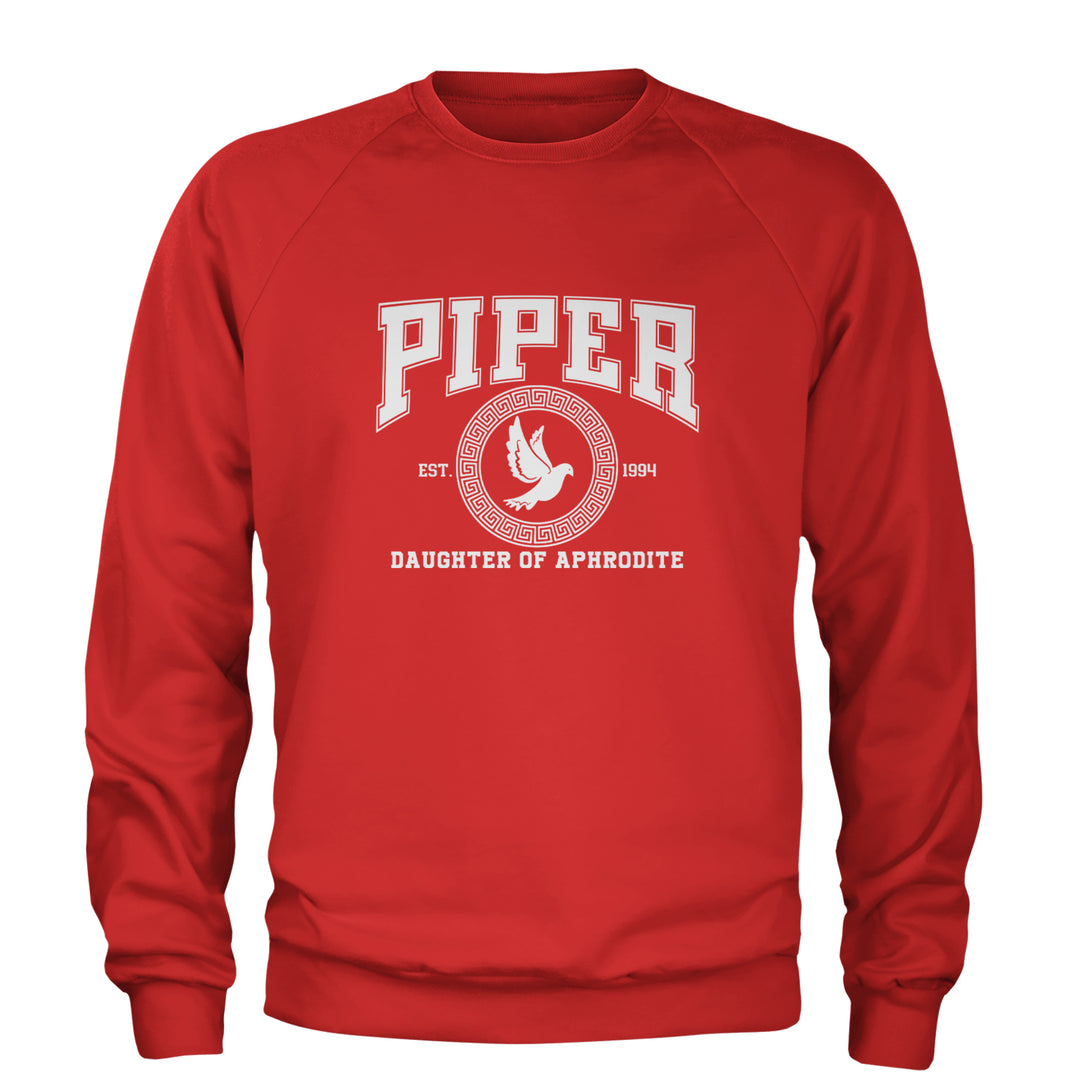 Piper Daughter of Aphrodite Rebel Heart Adult Crewneck Sweatshirt Red