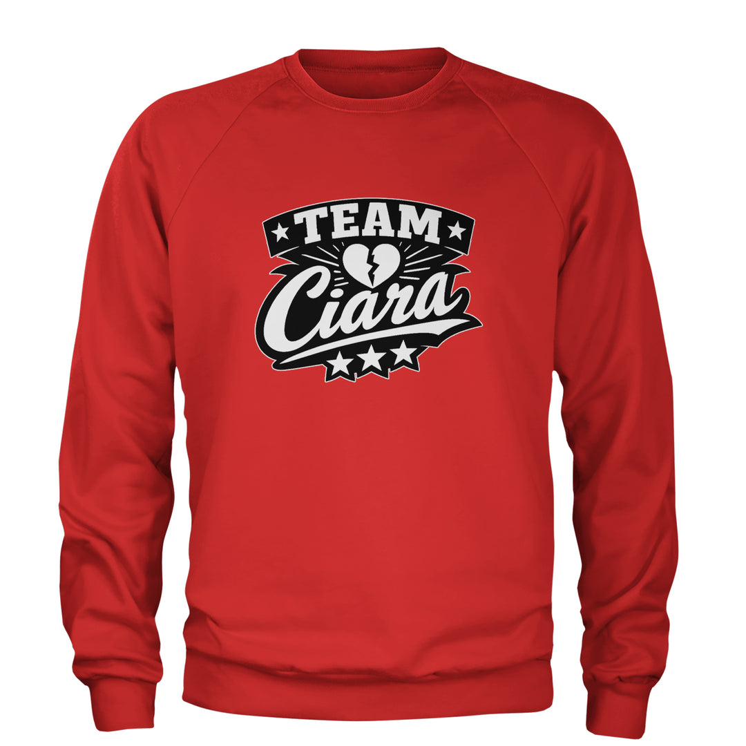 Team Ciara Scamanda Broken Heart Adult Crewneck Sweatshirt Red