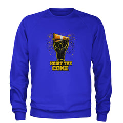 Hoist The Cone Pittsburgh Pride Adult Crewneck Sweatshirt Royal Blue