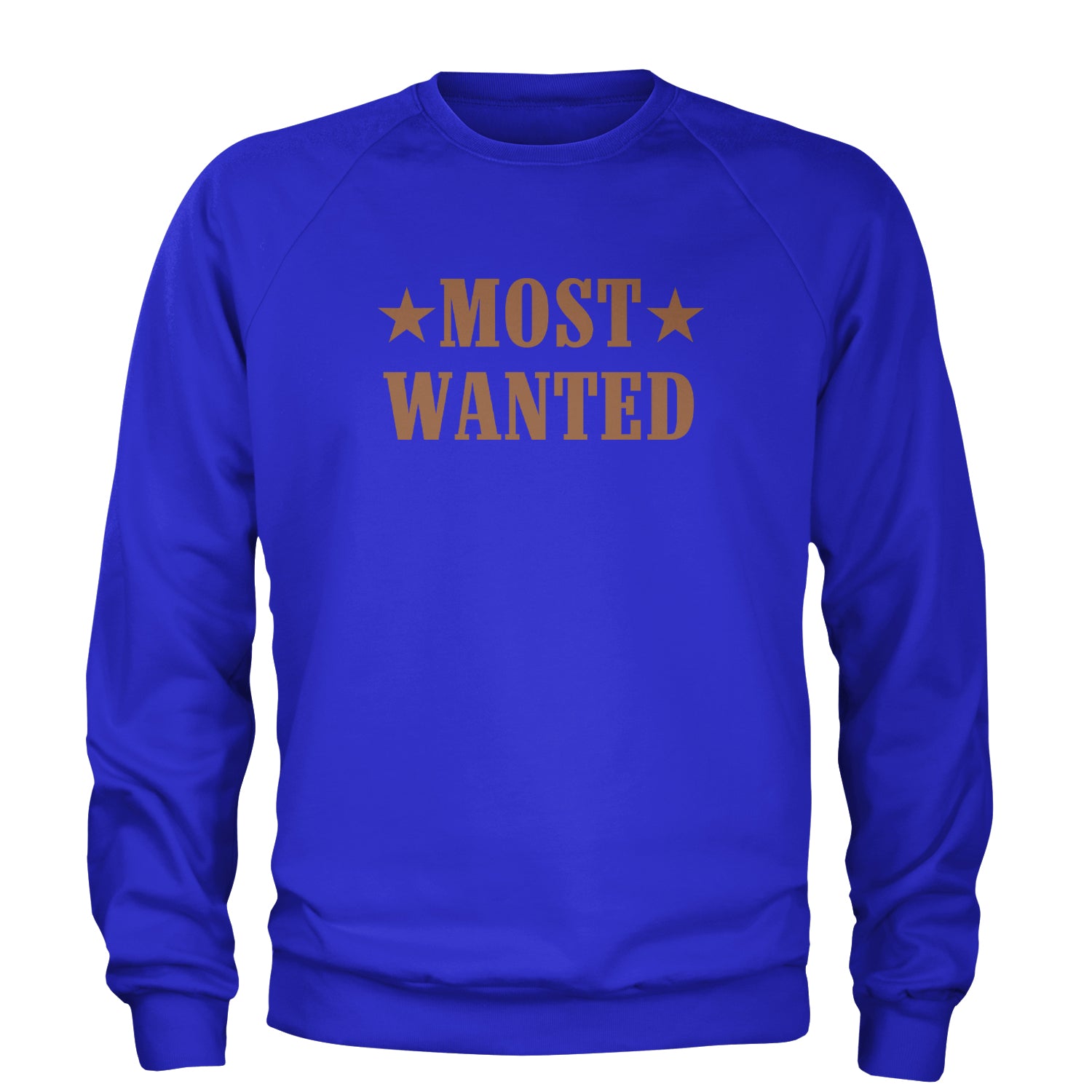 Most Wanted Cowboy Adult Crewneck Sweatshirt Royal Blue