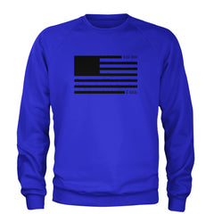 Redacted American Flag Adult Crewneck Sweatshirt Royal Blue
