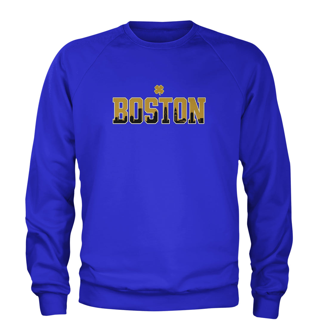 Boston City Pride Irish Adult Crewneck Sweatshirt Royal Blue