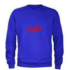 Benito Heart Puerto Rico Adult Crewneck Sweatshirt Royal Blue