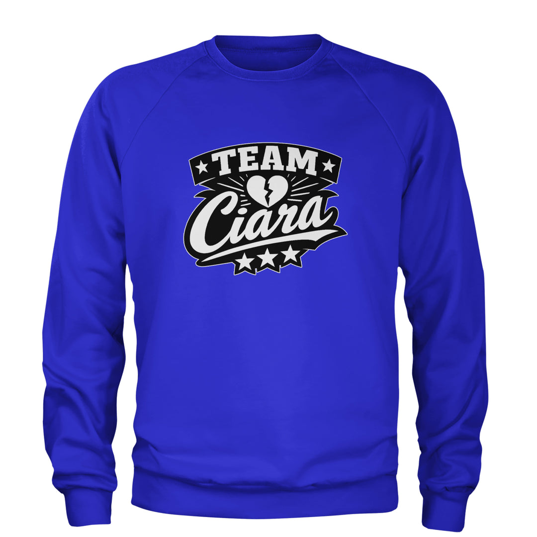 Team Ciara Scamanda Broken Heart Adult Crewneck Sweatshirt Royal Blue