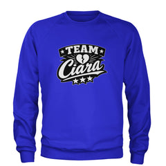 Team Ciara Scamanda Broken Heart Adult Crewneck Sweatshirt Royal Blue