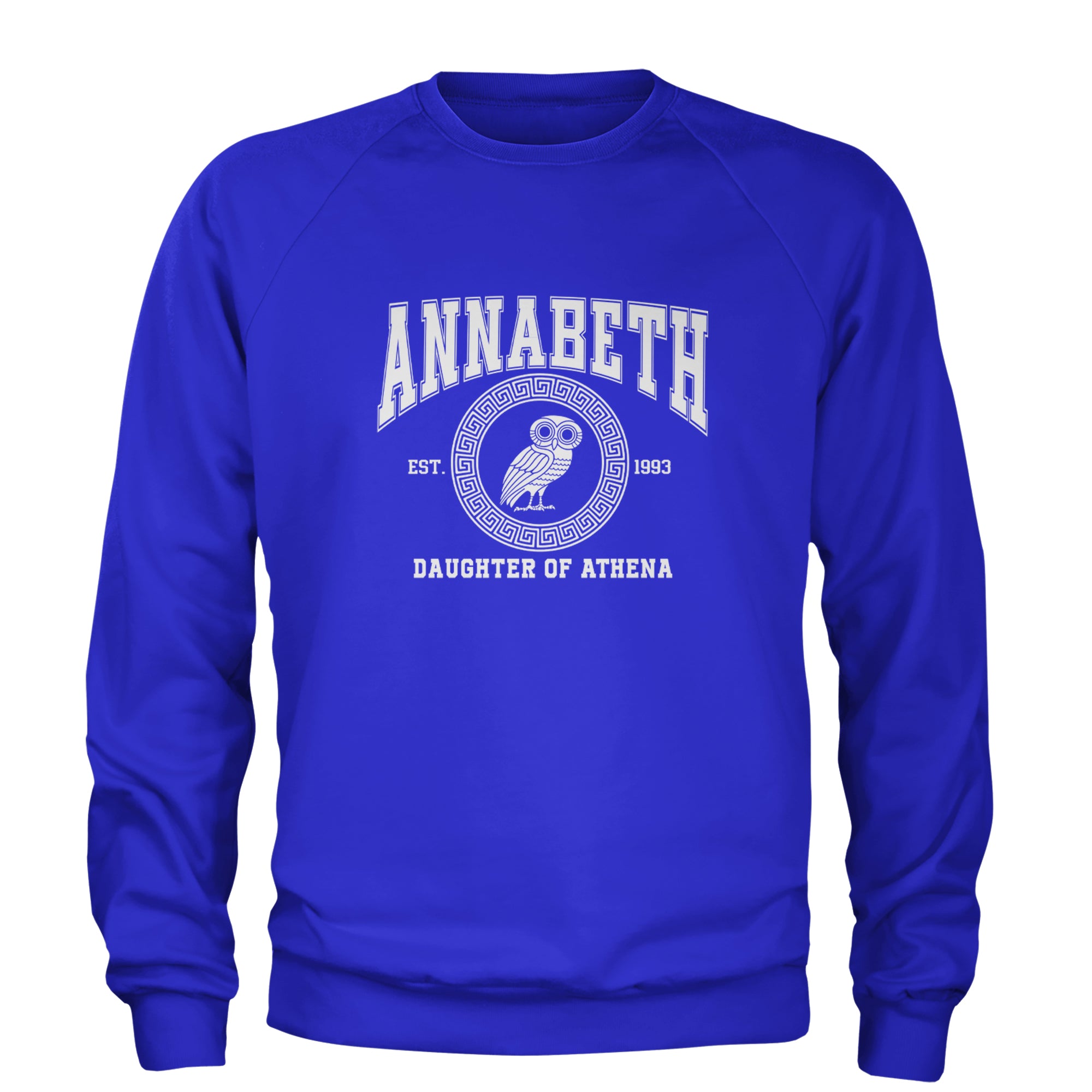 Annabeth Daughter of Athena Owl Wisdom Adult Crewneck Sweatshirt Royal Blue