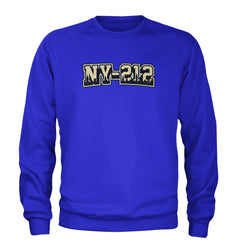 New York City 212 Area Code Skyline  Adult Crewneck Sweatshirt Royal Blue