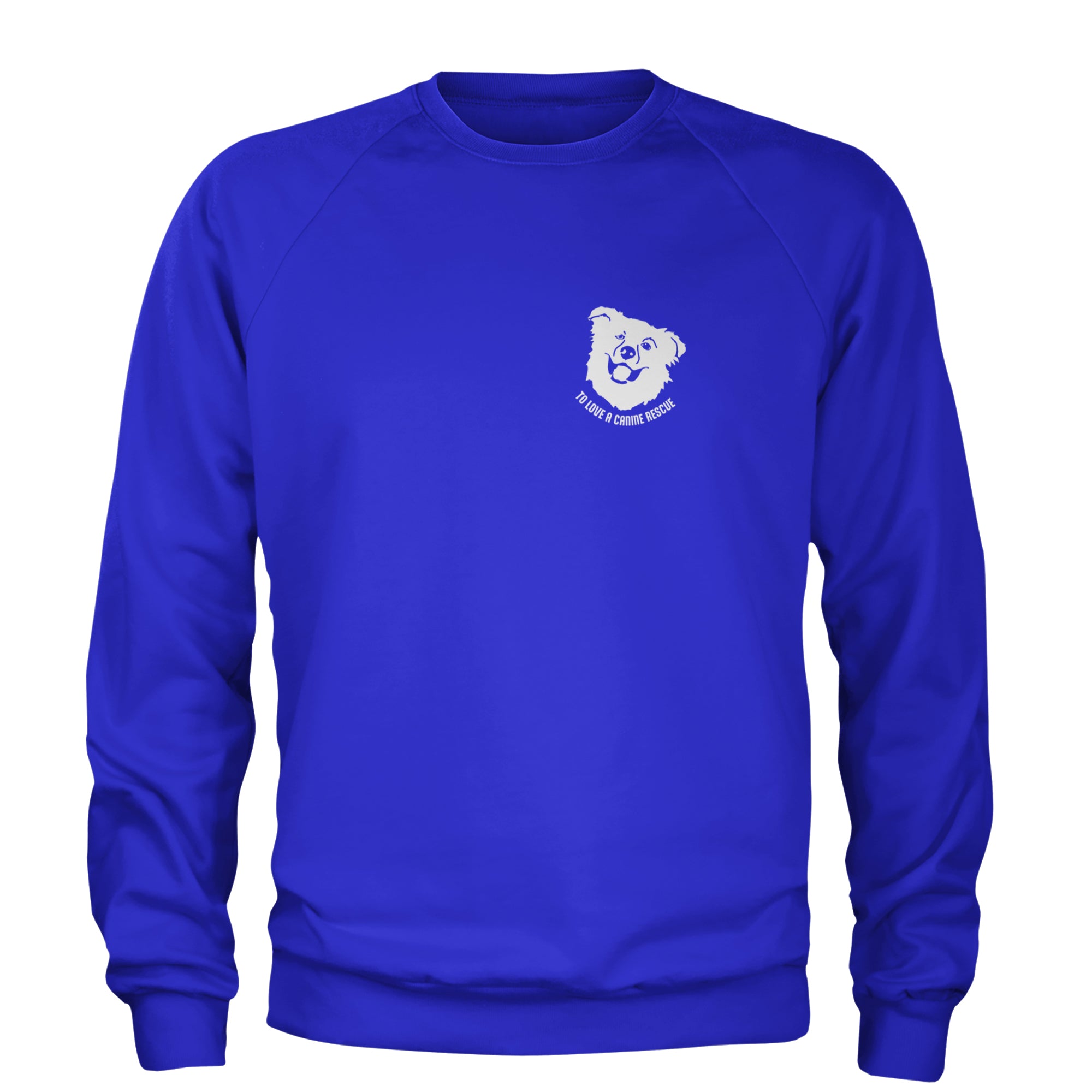 TLC Chelsea's Barking Back Adult Crewneck Sweatshirt Royal Blue
