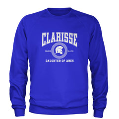 Clarisse Daughter of Ares Battle Ready Adult Crewneck Sweatshirt Royal Blue