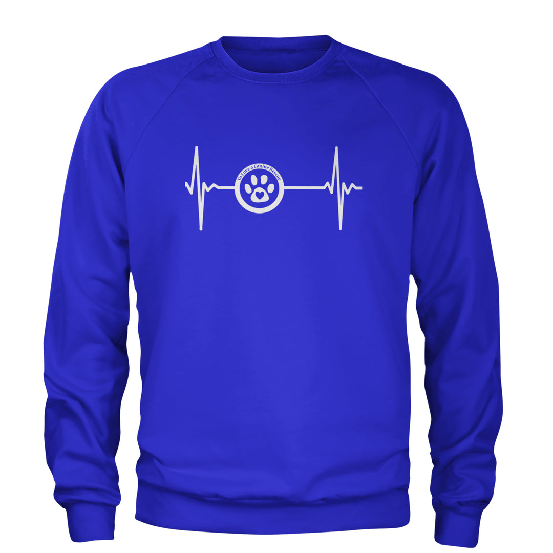 TLC Rescue Heartbeat Adult Crewneck Sweatshirt Royal Blue