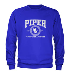 Piper Daughter of Aphrodite Rebel Heart Adult Crewneck Sweatshirt Royal Blue
