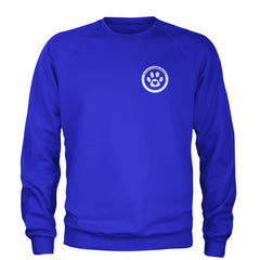 TLC To Love a Canine Dog Rescue White Adult Crewneck Sweatshirt Royal Blue