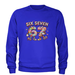 67 Candy Swirl Meme Adult Crewneck Sweatshirt Royal Blue