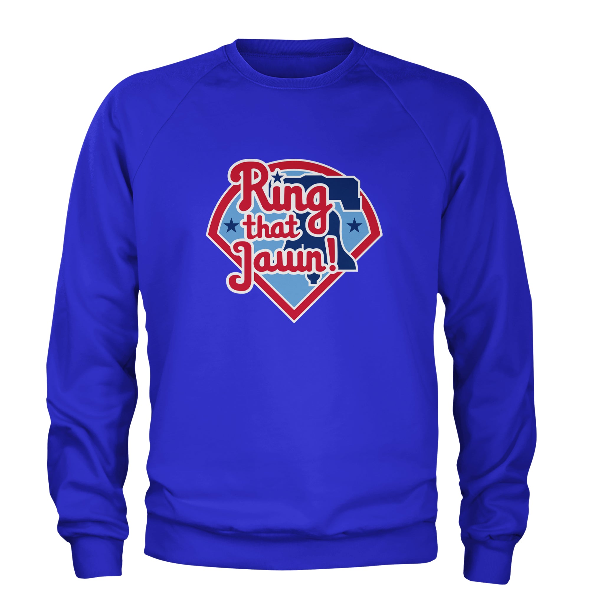 Ring That Jawn Philly Baseball Adult Crewneck Sweatshirt Royal Blue