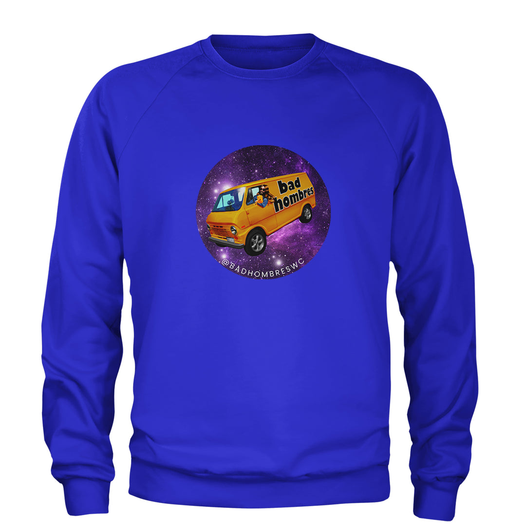 Bad Hombres Space West Chester Band Adult Crewneck Sweatshirt Royal Blue