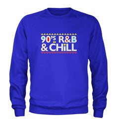 90s R&B and Chill Retro Throwback Adult Crewneck Sweatshirt Royal Blue
