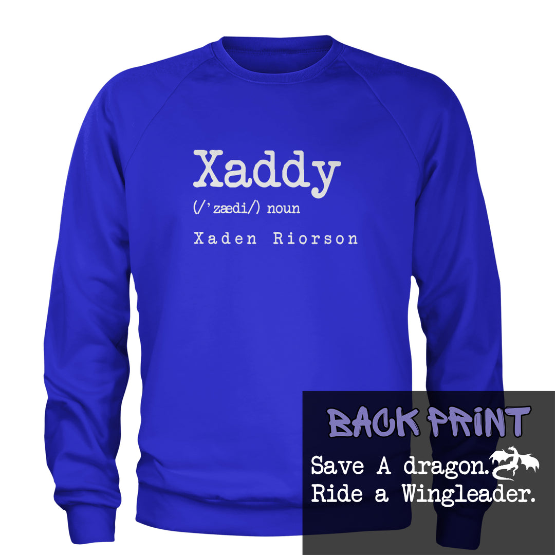 Xaddy Save A Dragon Ride A Wingleader Adult Crewneck Sweatshirt Royal Blue