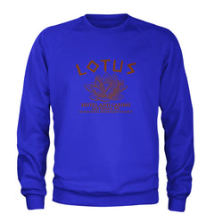 Lotus Hotel and Casino Adult Crewneck Sweatshirt Royal Blue