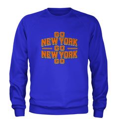 Go New York Go Basketball Adult Crewneck Sweatshirt Royal Blue