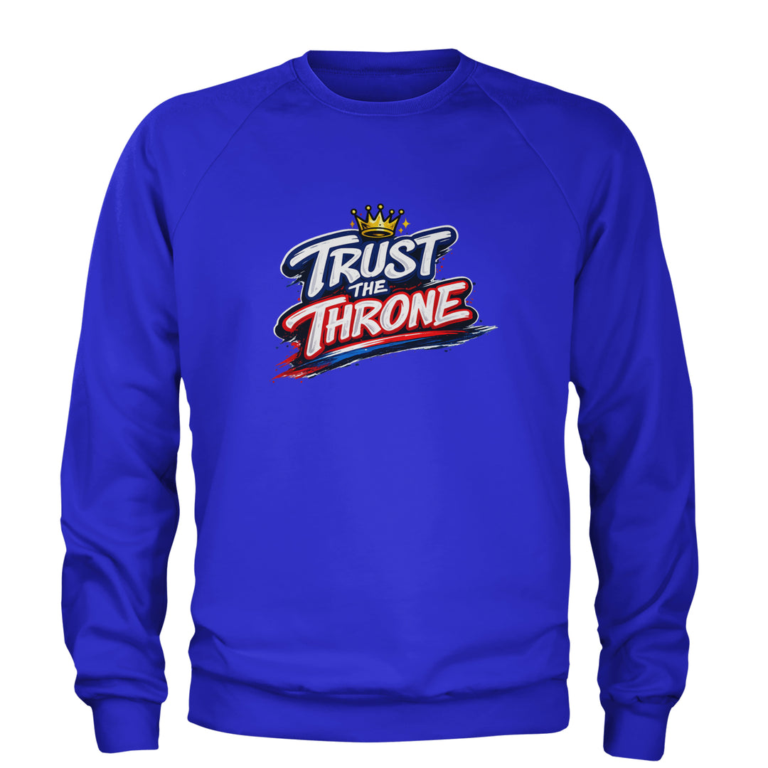 Trust The Throne Crown Philly Hoops Adult Crewneck Sweatshirt Royal Blue