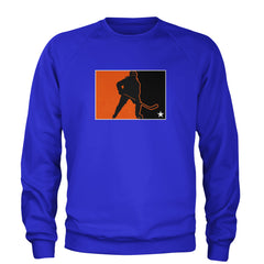Hockey Enforcer Retro Vintage Adult Crewneck Sweatshirt Royal Blue