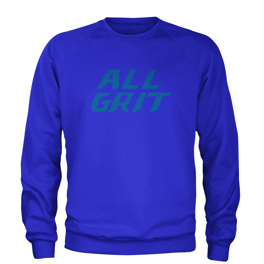 All Grit Detroit Football Adult Crewneck Sweatshirt Royal Blue